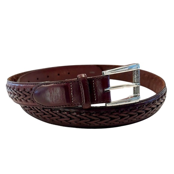 Orvis Accessories - Orvis Women's Woven Braid Detail Brown Leather Belt